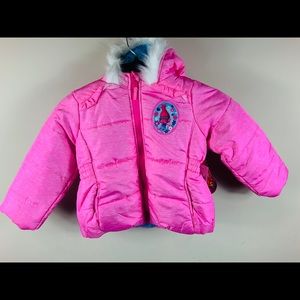 Trolls Girl's Puffer Faux Fur Jacket Size 4 New